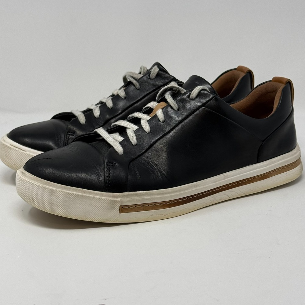 Clarks Unstructured Maui Women's Black Leather Lace Up Sneakers Shoes Size 7.5 M